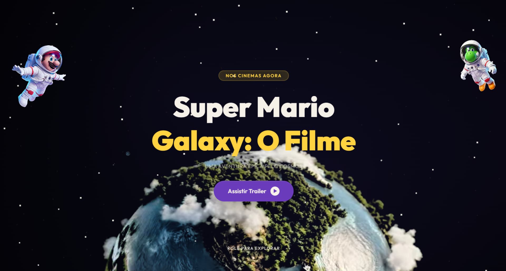 Captura de tela do projeto Super Mario Galaxy